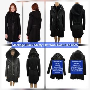 Mackage Black Steffy Wool Coat Size XS/S